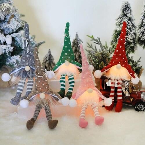 Creative Forest Old Man LED Light Gnome Santa Pendant Home Party Decor Christmas Festival Ornament