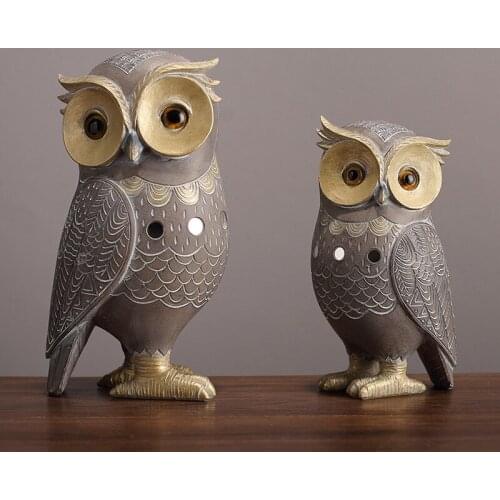 American Style Classical Owl Resin Ornaments Home Living Room TV Cabinet Entrance Soft Decoration Trendy Crafts Furnishings