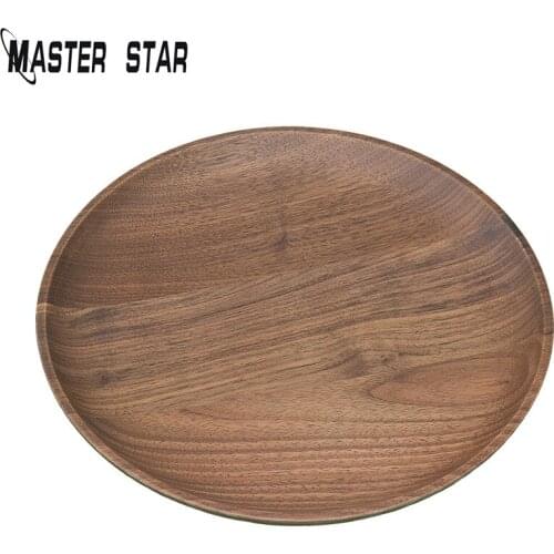Master Star High Quality Black Walnut Tableware Beech Wood Plate Handmade Sushi Dish For Daily Uses Or Gifts