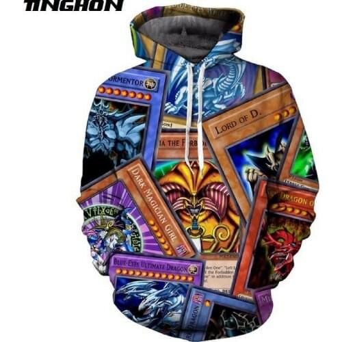 XS-7XL Summer New Fashion Mens Womens YuGiOh Monster Cards 3d Print Casual Hooded Jacket Hoodies Sweatshirts