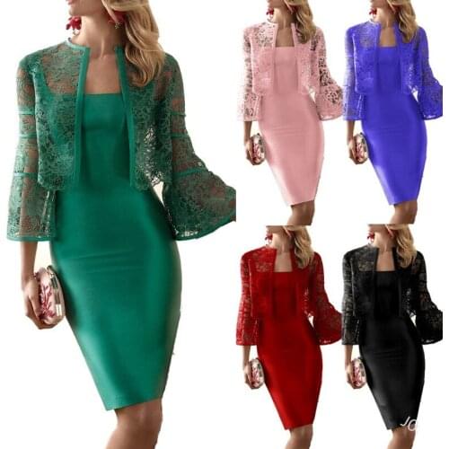 Women Evening Gowns Dresses Two Pieces Lace Party Dress for Mother of The Bride Dresses Vestido Feminino Wedding