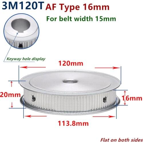 Arc 120 Teeth HTD 3M Timing Pulley Bore 8-25mm for Width 15mm 3M Synchronous Belt HTD3M pulley gear wheel 120T 120Teeth