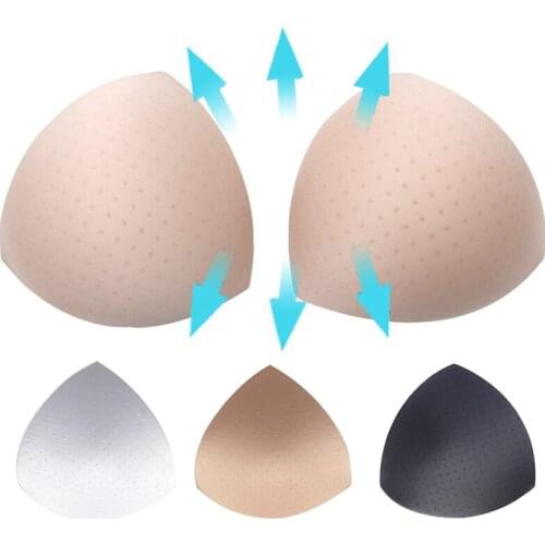 2Pcs 1Pair Breathable Sponge Bra Pads Push Up Breast Enhancer Removeable Bra Padding Inserts Cups for Swimsuit Bikini Padding
