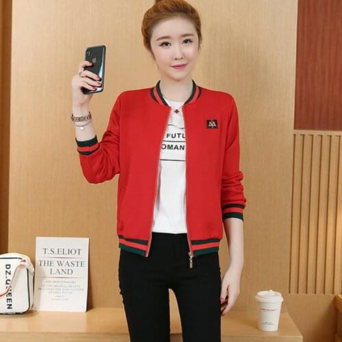 2021 Fashion Autumn Bomber Harajuku Jacket Women Long Sleeve Basic Jacket Slim Retro Coats Ladies Casual Female Jackets Clothing