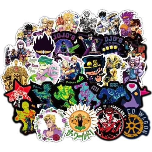 50 Pcs Anime JoJo Bizarre Adventure Stickers Cosplay Accessories Prop PVC Waterproof Cartoon Decal Sticker