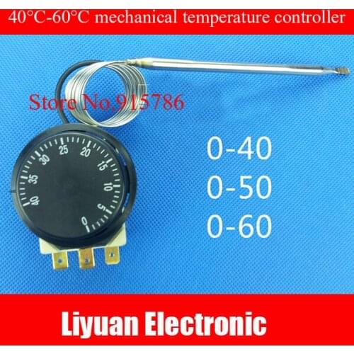 60C mechanical temperature controller / 0-40C temperature control switch / 220V 16A temperature sensor