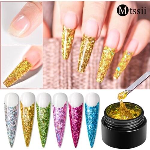 Mtssii Glitter Poly UV Gel Acryl Building Poly Quick Extension Nail Art Design Red Blue Long Natural Fast Builder UV Gel