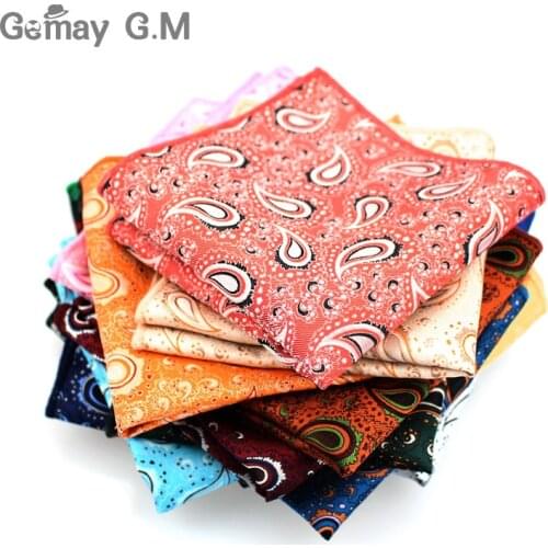 Brand Vintage Mens Paisley Handkerchief Pocket Floral Pocket Square Business Chest Towel Hanky 25cm*25cm Gentlemen Suit Hankies