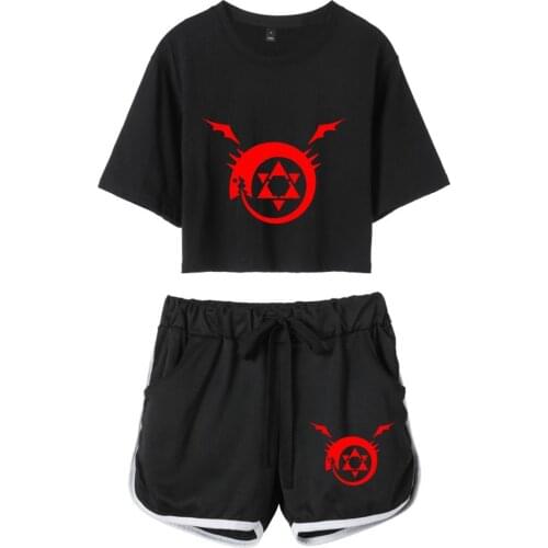 Fullmetal Alchemist Cosplay Costume Outfit Top+Short Suit