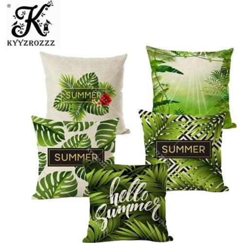 Tropical Plant Cushion Cover Summer Style Leaves Decorative Pillowcase For Sofa Linen Throw Pillow Case almohada poszewka