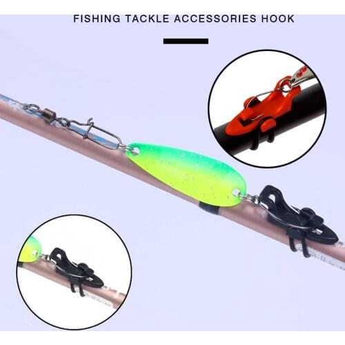 Fishing Rod Hook Holder Fishing Stick Lure Bait Plastic Keeper Hanger Fishing Rod Lure Bait Keeper with 3 Rubber Rings