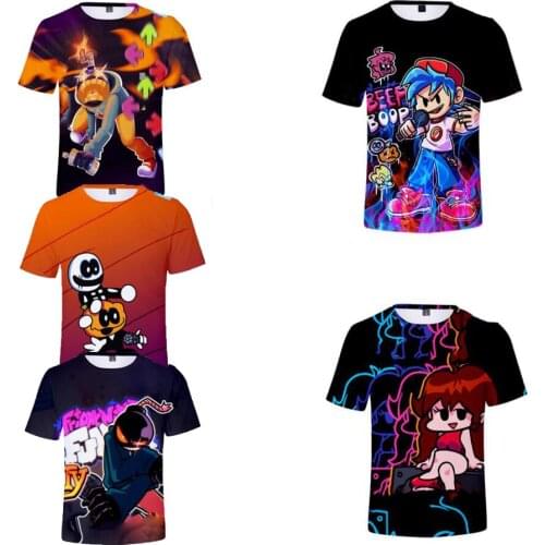 Game Friday Night Funkin Kids T Shirt for Boys/girls Short Sleeve Hip Hop Funny Tshirt Graphic Tees Streetwear Children Clothes