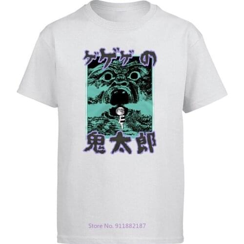 T-Shirt Gegege No Kitaro Manga Anime Horror Yokai Japan Japanese Junji Ito Uzuma Tees Men Tshirt Harajuku men clothing
