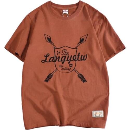 New 100% Washed Cotton Letter Printing Short Sleeve T-shirt for Man and Woman Loose Tops Summer Tee Spring Basic Tshirt Male