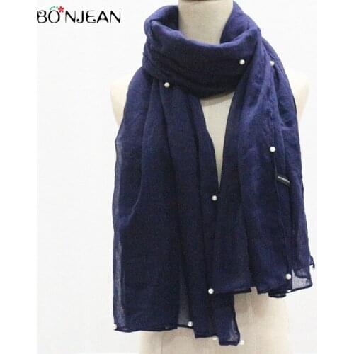 BONJEAN Cotton Solid Color Scarf Women Hair Scarf Spring Bandana Winter Women Fashion Scarves High Quality Scarves 2019 New