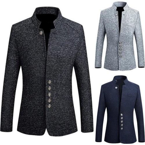 Classical Solid Color Male Suit Men Formal Business Work Wear Suits Single-breasted Plus Size Slim Blazer