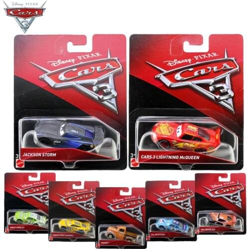 20 Style Disney Pixar Cars 3 Alloy Car Model Lightning McQueen Speed Challenge Black Storm Jackson Car Toy DXV29 Children Gift