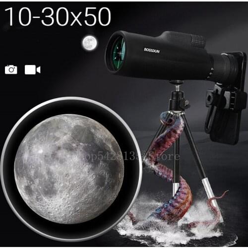 10-30X50 Zoom Monocular Telescope Waterproof Prism Multi-coated Lens Night Vision For Hiking Camping Travel