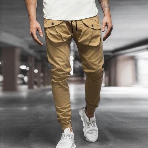 Mens Pants Fitness Training Jogger Casual Patchwork Bodybuilding Pocket Skin Full Length Fashion Sports HaremSweatpants #40