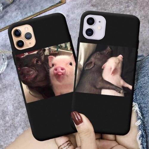Mate Soft Silicone Cute Pig Animal Phone Case For iPhone 11 Pro XR XS Max 6s 7 8 Plus 5s SE Cases TPU Back Cover For iPhone 7 12
