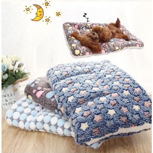 Soft Flannel Thickened Pet Soft Fleece Pad Pet Blanket Bed Mat For Puppy Dog Cat Sofa Cushion Home Rug Keep Warm Sleeping Cover
