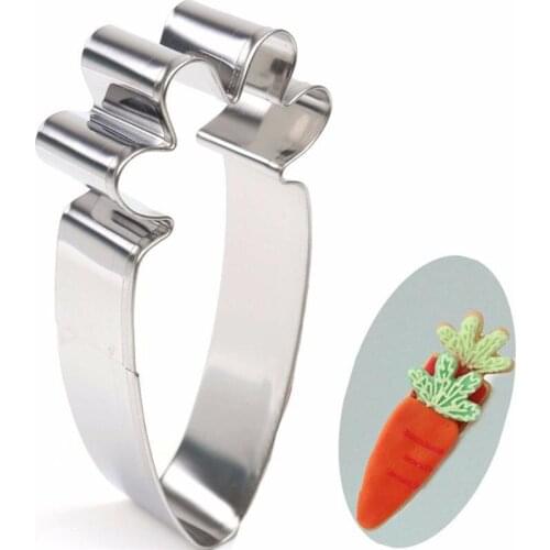 Stainless steel cartoon carrot shape cookie cutters mold fondant cake tools