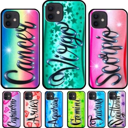 Aries Leo Libra Pisces Virgo Capricorn Aquarius Case For iPhone 11 Pro Max XS XR 7 8 Plus SE 2020 12 Mini 12 Pro Max Phone Coque