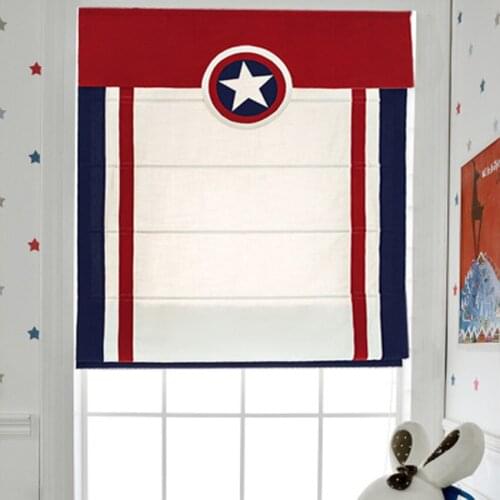 Cartoon Printed Roman Shades Easy Install Washable Curtains Customized Roman Blinds