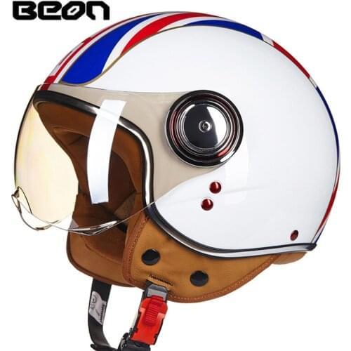 BEON Motorcycle Vintage scooter 3/4 helmets open face Retro helmet E-bike helmet ECE approved Italy moto casco