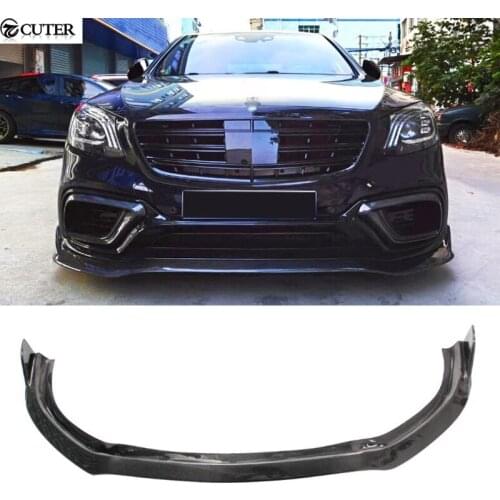 W222 S65 S500 Carbon fiber FRP front bumper lip splitter for Benz W222 S65 S600 S320 AMG bumper Car body kit 19-20