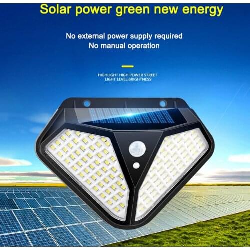 102LEDs Solar LED Wall Light Lamp Two-Sided Illumination Motion Sensor IP65 Outdoor Garden Path Alley Street Night Lighting Lamp