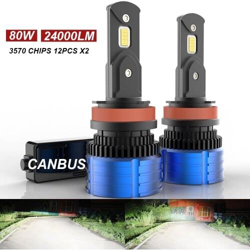 2X H4 Led Canbus 24000LM 80W Luces Led H8 H9 H11 H7 LED HB3 9005 9006 HB4 LED Headlight Bulbs Automobiles Car Light Canbus Lamp