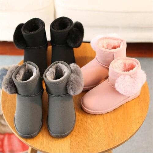 2021 Winter Childrens Snow Boots Boys Cotton Shoes Plus Velvet Girls Short Boots Non-slip Baby Winter Shoes Warm Cotton Boots