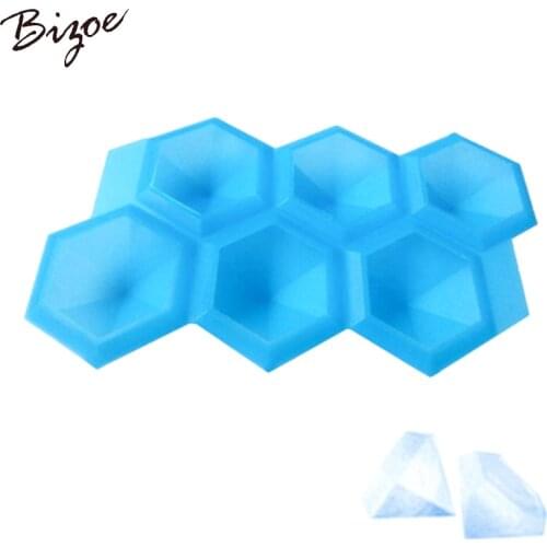 3pcs New Diamond Shape Ice Cube Silicone 6 Diamond Ice Box Diamond Ice Factory Direct Spot