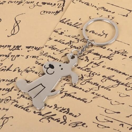3 Pcs Lovely Dog Animal Keychain Bone Keyring Silver Color Souvenirs Valentines Day Jewelry Gifts