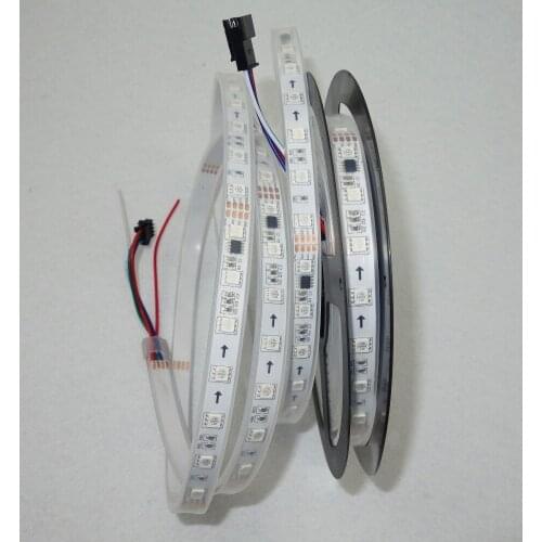 5m DC24V GS8206 IC 56LEDs/m (8pixes/m;7leds as one pixel) WHITE PCB led digital strip;IP66;waterproof in silicon tube