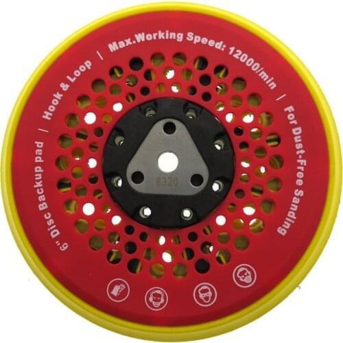 5Pcs 6" 150mm 53-Hole Sanding Pad Multi-functional Dust Free Backing Plate Hook and Loop Abrasive Power Tools