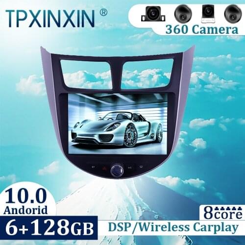 6+128GB For Hyundai solaris 2010-2016 Android 10 Carplay Radio Player Car GPS Navigation Head Unit Car Radio with Screen