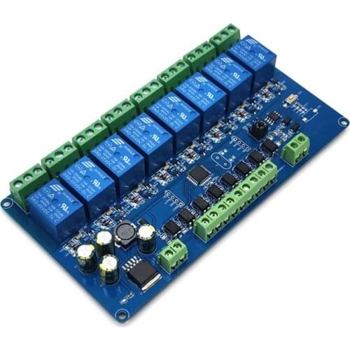 7-30V Modbus-Rtu 8 Channel Relay Module for RS485 TTL UART Relay Module Switch Board 8 Way Output Input for Arduino