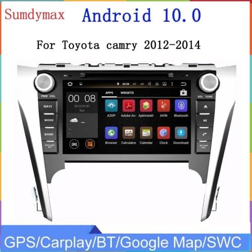 8core Android10 car multimedia player for toyota camry 2012 2013 2014 car radio gps navigation headunit Carplay WiFi audio