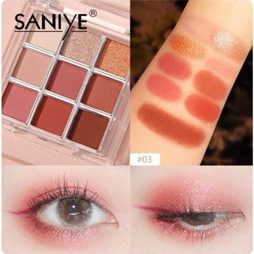 9 ColorsFull Matte Eyeshadow Palette Glitter Eye Shadow Palette Eyeshadow Matte Foggy Natural Makeup Effect Cosmetic TSLM1
