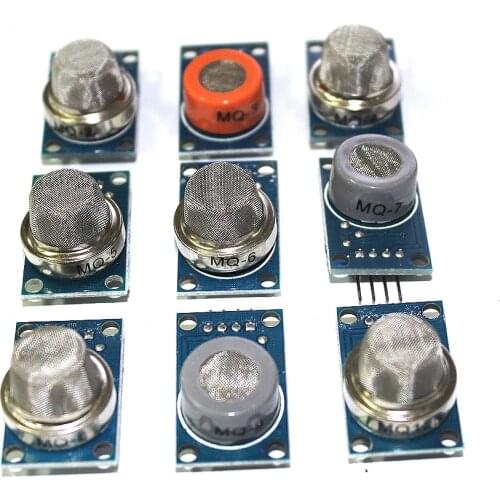 9pcs Gas Sensor MQ-2 MQ-3 MQ-4 MQ-5 MQ-6 MQ-7 MQ-8 MQ-9 MQ-135 Detection Smoke methane liquefied Gas Sensors Module For Arduino