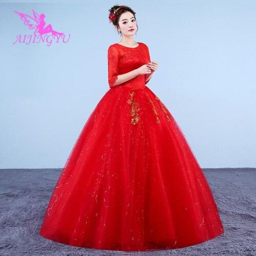 AIJINGYU 2021 plus size Customized new hot selling cheap ball gown lace up back formal bride dresses wedding dress WK329