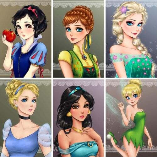 5D DIY Diamond Embroidery Disney Cartoon Princess Girl Mosaic Diamond Painting Full Square Daimond-painting Kid Gift Home Decor