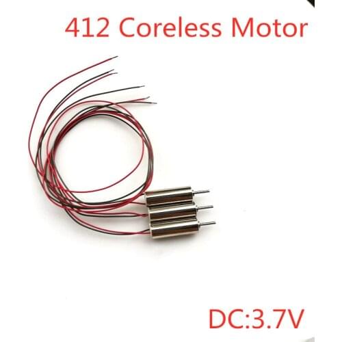Free Shipping 1/2/3/4pcs 0412 Micro Coreless Motor 3.7V 4*12mm Hollow Cup Motors High Speed Magnetoelectric Motor