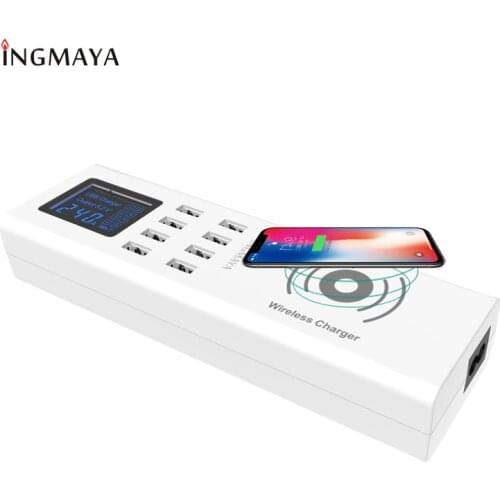 INGMAYA Qi Wireless USB Charger Charging Station 8 Port 40W For iPhone 8 X Samsung S9 Edge Huawei Nexus Mi Pixel Power Adapter