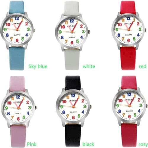 Top Brand Kids Children Fashion Watches Quartz Analog Cartoon Leather Strap Wrist Watch Boys Girls
