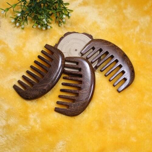 Pure Handmade Wide Wood Comb Professional Health Care Massage Whole Wooden Gold sandalwood comb Hair Combs Gift