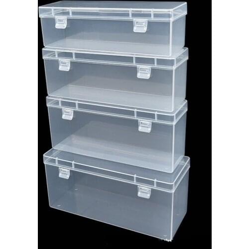 Long Plastic Dustproof Waterproof Box for Electrical hardware Accessories Organizer transparent