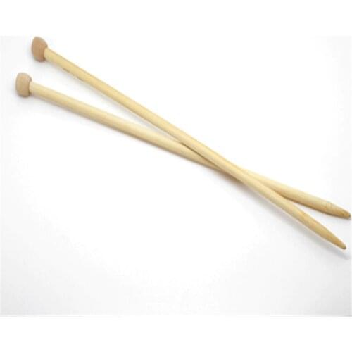 DoreenBeads 34cm Bamboo Hand Sewing Crochet Hook Single Pointed Knitting Needle SweaterKnitting Accessory( UK Size 2/7mm ) 1Pair
